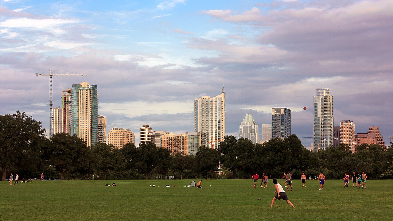Austin skyline viewed from Zilker Park.